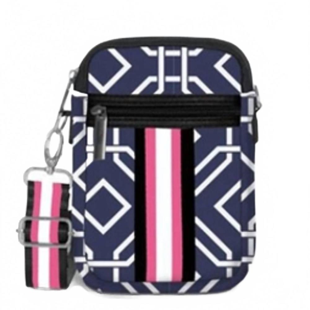 NEW TOP IT OFF women's carla street neoprene everyday crossbody bag in navy blue